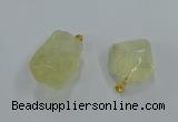 NGP8857 20*25mm - 30*40mm nuggets lemon quartz pendants wholesale