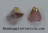 NGP8861 20*25mm - 30*40mm nuggets rose quartz gemstone pendants