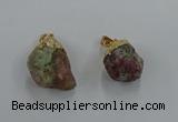 NGP8866 20*25mm - 30*40mm nuggets tourmaline gemstone pendants