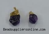 NGP8870 20*25mm - 30*40mm nuggets amethyst gemstone pendants