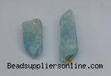 NGP8883 16*38mm - 25*60mm sticks crackle quartz pendants wholesale