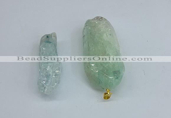 NGP8884 16*38mm - 25*60mm sticks crackle quartz pendants wholesale