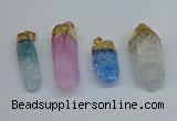 NGP8895 10*35mm - 20*45mm sticks crackle quartz pendants