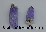 NGP8902 15*40mm - 18*60mm sticks crackle quartz pendants