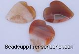 NGP894 5PCS 42*50mm heart agate druzy geode gemstone pendants