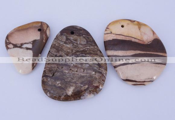 NGP946 5PCS 30-45mm*40-60mm freeform jasper gemstone pendants