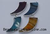 NGP9508 22*60mm - 25*65mm horn agate gemstone pendants wholesale