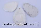 NGP960 5PCS 35-45mm*50-65mm freeform white howlite turquoise pendants