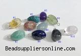 NGP9703 9*15mm teardrop  mixed gemstone pendants wholesale