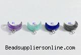 NGP9704 10*14mm moon-shaped  mixed gemstone pendants wholesale