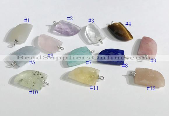 NGP9706 10*16mm horn-shaped  mixed gemstone pendants wholesale