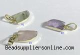 NGP9714 11*15mm horn-shaped  mixed gemstone pendants wholesale