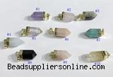 NGP9730 8*16mm sticks-shaped  mixed gemstone pendants wholesale