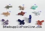 NGP9735 13*18mm cross-shaped  mixed gemstone pendants wholesale