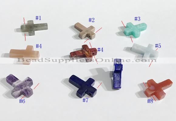 NGP9735 13*18mm cross-shaped  mixed gemstone pendants wholesale