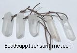 NGP9764 10*30mm-12*45mm sticks white crystal pendants