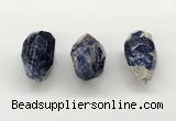 NGP9817 22*35mm - 25*40mm faceted nuggets sodalite gemstone pendants