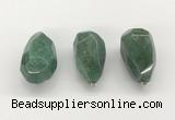 NGP9823 22*35mm - 25*40mm faceted nuggets green aventurine jade pendants