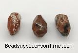 NGP9826 22*35mm - 25*40mm faceted nuggets red jasper pendants