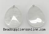 NGP9830 32*42mm - 35*45mm faceted nuggets white jade pendants