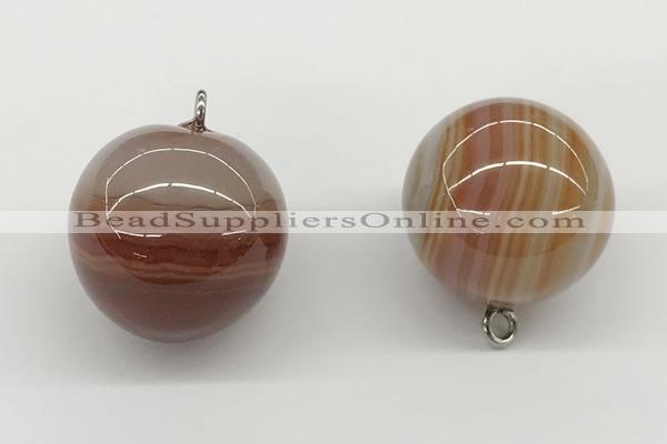 NGP9844 20mm round line agate gemstone pendants