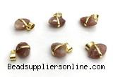 NGP9866 10*15mm faceted oval sunstone pendant