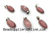 NGP9872 12*20mm oval pink wooden jasper pendant