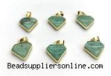 NGP9885 14*16mm faceted amazonite pendant