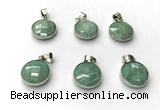 NGP9891 16mm faceted coin amazonite pendant