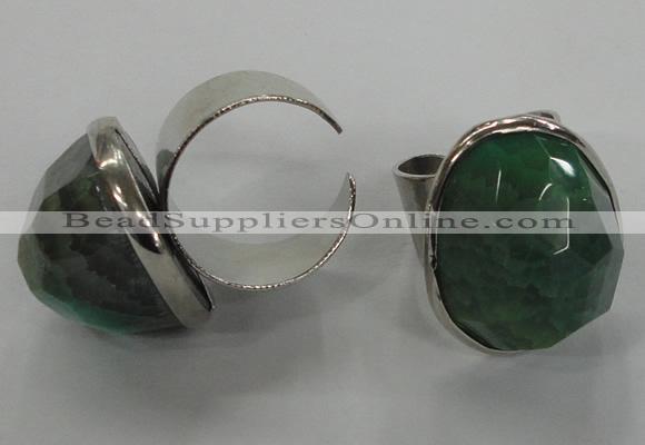 NGR02 18*25mm - 22*28mm faceted nuggets agate gemstone rings