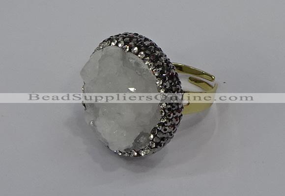 NGR1000 26mm - 28mm coin druzy quartz rings wholesale