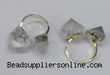 NGR103 13*18mm - 15*20mm faceted nuggets white crystal rings