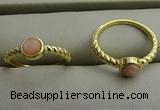 NGR1051 4mm coin moonstone gemstone rings wholesale