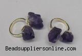 NGR106 13*18mm - 15*20mm faceted nuggets amethyst gemstone rings