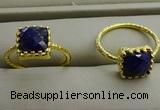 NGR1075 8*8mm square lapis lazuli gemstone rings wholesale