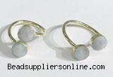 NGR1085 8mm coin aquamarine gemstone rings wholesale