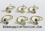 NGR1115 6mm coin  mixed gemstone rings wholesale