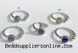 NGR1117 8mm coin  mixed gemstone rings wholesale