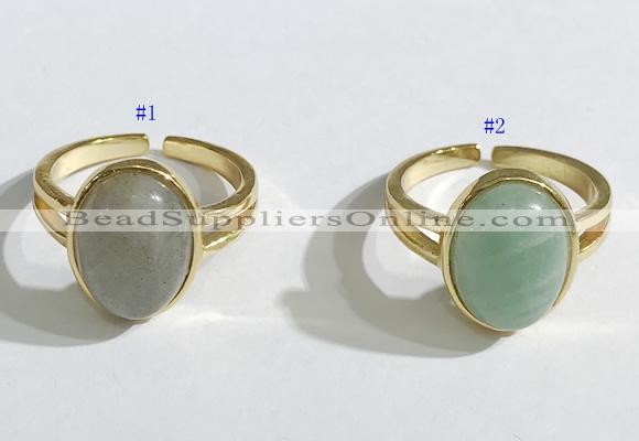 NGR1122 12*15mm oval mixed gemstone rings wholesale