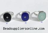 NGR1125 14*17mm oval mixed gemstone rings wholesale