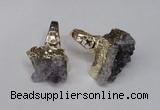 NGR113 18*35mm - 22*40mm faceted nuggets druzy amethyst rings