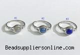 NGR1130 14*17mm flat round mixed gemstone rings wholesale