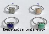 NGR1140 10mm square  mixed gemstone rings wholesale