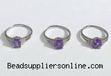 NGR1146 6*8mm faceted oval amethyst gemstone rings wholesale