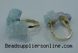 NGR12 15*20mm - 20*25mm nuggets plated druzy quartz rings