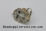 NGR124 30*40mm - 35*45mm freeform plated druzy quartz rings