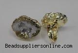 NGR125 30*40mm - 35*45mm freeform plated druzy quartz rings