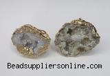 NGR126 30*40mm - 35*45mm freeform plated druzy quartz rings