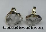 NGR129 18*25mm - 20*25mm freeform plated druzy quartz rings