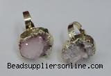 NGR130 18*25mm - 20*25mm freeform plated druzy quartz rings